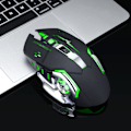 Miniatyrbillede 5 af 9: Opladelig Trådløs Bluetooth Gaming Mus med 7-Farvet Regnbue RGB Åndedrætsbelysning og Justerbar DPI - Ergonomisk Greb, Lydløs Klik