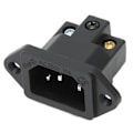 Miniatyrbillede 1 af 7: Monosaudio IEC strømstik sort ren kobber rhodiumbelagt hale strømstik stik 100‑250V