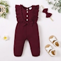 Miniatyrbild 2 av 6: Nyfödd Baby Flickkläder En Del Jumpsuits Kläder Kortärmad Rompers Sommarkläder för Baby pink 6-12M