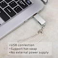 Pikkukuva 7 / 7: 16 Gt:n miniatyyrinen sinkkiseos USB-muistitikku ketjulla Windows Vista/7/10/Mac - hopea