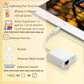 Miniatyrbild 2 av 6: Lightning till Ethernet-adapter med laddning, [Apple MFi-certifierad] RJ45 till Lightning Ethernet LAN-nätverksadapter, stöder 100 Mbps höghastighetsethernet