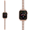 Miniatyrbilde 2 av 5: Rustfrie stålremmer til Apple Watch 42/44/45mm, diamant-rhinestone-armbånd i metall til iWatch Series 8/7/6/5/4/3/2/1/SE