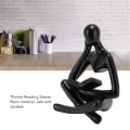 Miniatyrbilde 3 av 5: Tenker Lesestatue Harpiks Sittende Figur Abstrakt Kunst Ornament for Stue Skap Dekorasjon Black