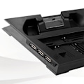 Miniatyrbillede 4 af 7: Dual Cooling Fan Cooler 2 Ladestation Dock Stativ Holder 3 Port USB Hub til PS4 Pro