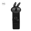 Miniatyrbillede 1 af 3: Kanin-formet bærbar mini genopladelig tabsløs HiFi lyd MP3-afspiller U-disk sort 16G
