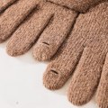 Miniatyrbilde 5 av 5: Vinterhansker for menn, varme, termiske, myke ullstrikkede hansker med berøringsskjerm for menn（L）