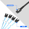 Miniatyrbillede 2 af 7: Cabledeconn 36P SFF-8087 til 4 SATA 7Pin Harddisk Datatransmissionskabel (1m)