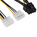 Pikkukuva 6 / 7: 16cm 5 tuuman 8-pin PCI Express -uros - kaksois LP4 4-pin IDE -virtakaapeliadapteri