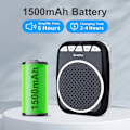 Miniatyrbillede 3 af 7: Stemmeforstærker, 10W Højttaler med Mikrofon Headset Bærbar Genopladelig PA-system Understøtter Bluetooth TF U-disk Afspilning til Lærer Black