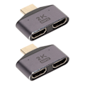 Miniatyrbilde 7 av 7: HD Multimedia Interface 1 til 2 Adapter Hann til Dobbel Hunn 2K 60Hz Video Splitter med Indikatorlys 2stk