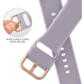 Miniatyrbild 4 av 4: Apple Watch-armband i mjukt silikon, sportarmband, ersättningsarmband, lämplig för hela Iwatch-serien (lavendelgrå 42/44/45 mm)