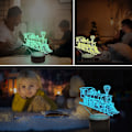 Miniatyrbillede 4 af 8: Tog Natlampe, Ammonit Damptog 3D Illusion Lampe til Børn, 16 Farver Skiftende med Fjernbetjening & Timer