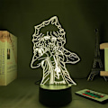 Miniatyrbilde 4 av 7: USB 3D Anime Illusionslampe Nagito Komaeda LED nattlyslampe for soveromsdekorasjon 7 farger berørings-/fjernkontroll 16 farger akryl neonlampe