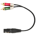 Pikkukuva 3 / 7: XLR-naaras 3-nastainen - 2 RCA-urosliitinsovitin Epätasapainoinen Y-jakaja Patch-kaapeli Vahvistimelle Mikserille Mikrofonille XLR-naaras/2RCA 1m/3.3ft