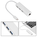 Miniatyrbild 7 av 7: USB 3.0 HUB Typ C till RJ45 Ethernet 3 portars USB-adapter