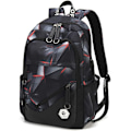 Miniatyrbild 1 av 7: Skolryggsäck för tonårspojkar Laptop Bookbag Barn Skolväska för grundskolan Black+red Style A-with USB Port