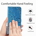 Miniatyrbild 3 av 6: Plånboksfodral för Samsung Galaxy Z Fold 3, präglat läderfolio-flipfodral med handledsskydd, stötsäker kortfack