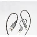 Miniatyrbild 4 av 6: 3 i 1 Multi Snabbladdningskabel 3A Nylon Flätad USB A till Lightning/Type C/Micro USB Laddare