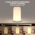 Miniatyrbilde 2 av 8: Berørings Nattbordslampe, [Elegant Design & RGB-modus] 3-veis dimbar liten lampe for soverom, LED-lampe med varmt hvitt lys, Multi-Co