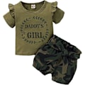 Miniatyrbild 1 av 7: Baby Flickkläder Småbarn Flick Sommarkläder Skjortor Toppar Trasiga Denimshorts Set Små Flickkläder 3-6M