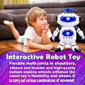 Miniatyrbild 5 av 5: Gående robotleksaker för barn - 360° kroppssnurrande dansande robotleksak med LED-lampor som blinkar och musik, smart interaktiv elektronisk barnrobotleksak