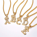 Miniatyrbillede 5 af 7: Krone Initial A-Z Halskæde, Iced Out Bogstav Vedhæng med 22-24 Tommer Kæde, Mænd Kvinder Bling Hip Hop Alfabet Navn Smykker Gave Store Initialer Halskæder W 18K Gold