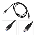 Pikkukuva 7 / 7: 1,8 m USB 3.0 -tyyppi A -uros B -uros -datakaapeli tulostimelle, skannerille, suuri nopeus, musta, uusi