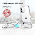 Miniatyrbilde 3 av 5: Metallstativ Etui Kompatibel med iPhone13Promax Mini Etui Vertikal og Horisontal Stativ Forsterket Fallbeskyttelse Fleksibel TPU Bakside Transparent]
