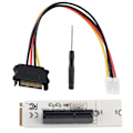 Pikkukuva 4 / 7: NGFF M.2 Key M - PCI-E Express 4X -sovitinkortti LED-jänniteilmaisimella ja SATA-virtakaapelilla