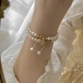 Miniatyrbillede 6 af 6: Perle Armbånd Kæde Link Guldbelagt Fyldt Justerbar Valentine Charm Fin Håndlavet Smykker til Kvinder Kone Piger Mor