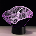 Miniatyrbillede 1 af 7: 7 Farvede Visual Bil Model Lampe 3D Led Natlys Børnegaver Berøringskontakt USB Bordlampe Lampara Lampe Baby Søvnbelysning