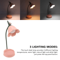 Miniatyrbillede 4 af 5: 3W LED Touch Bordlampe 3 Gear Justerbar Foldbar Kronblad Form Desktop Bordlampe USB 5V Pink