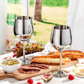 Miniatyrbillede 2 af 6: Vinglas sæt af 4, 18oz rustfrit stål vinglas, ubrydeligt og bærbart stilket metal vinglas til udendørs, rejser, camping og pool Silver