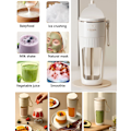 Miniatyrbild 5 av 7: Bärbar Blender, Personlig Blender för Shakes och Smoothies, Mini Blenderflaska USB Laddningsbar, Bärbar Saftkopp med 10 Blad
