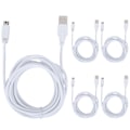 Miniatyrbillede 5 af 7: 5 stk. 3m USB-datakabel til WIIU-spilkonsollen opladningskabel kabelspiltilbehør