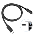 Pikkukuva 6 / 7: Data Cord Dual Adapter Fast Charging Cable 40Gbps High Speed 5K HD Display Wire for Thunderbolt3Black 0.7 m