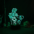 Miniatyrbillede 2 af 7: Genshin Impact Natlampe 3D Illusion Lampe Spil Lys til Soveværelse Dekoration LED Lys Sengelampe Børnegave