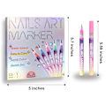 Miniatyrbilde 3 av 7: 12 Farger Neglekunst Penner Sett 3D Neglelakk Penner Graffiti Dotting Penn Akryl Maling Penner Point Liner Penn Manikyr Negle DIY Dekorasjon
