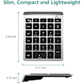 Miniatyrbillede 6 af 9: Bluetooth Nummerblok, Bærbar Trådløs Bluetooth 28-Tasters Numerisk Tastatur Udvidelser til Finansiel Regnskab Dataindtastning