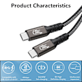 Miniatyrbillede 6 af 7: USB4 datakabel PD 240W 5A hurtigopladning USB C til USB C kabel Thunderbolt-kompatibel 4 8K@60Hz kabel USB C 40Gbps 8K@60H 1.5M