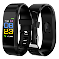 Miniatyrbillede 5 af 7: 115 Plus Farveskærm Smartwatch Armbånd Armbånd Puls Fitness Tracker (Sort)