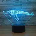 Miniatyrbillede 6 af 8: 3D LED Pistol Optisk Illusion Sensor Natlampe med Smart Berøring & USB Kabel 7 Farver Skift LED Atmosfærisk Lampe til Soveværelses Dekoration med Gaveindpakning