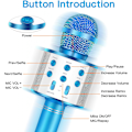 Miniatyrbild 2 av 5: Handhållen Bluetooth Karaoke Mikrofon - Roliga födelsedagssångleksaker för barn i åldrarna 3 4 5 6 7 8 9 10 år Flickor och pojkar (Blå) Besök IJO Store