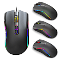 Miniatyrbillede 2 af 7: HXSJ A869RGB LED-lys 7200DPl USB Plug and Play Mekanisk Makro Defineret Gaming Mus