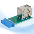 Miniatyrbillede 4 af 7: Til ASUS Desktop Motherboard 19pin/20pin til 2 USB3.0 Port Ydre Stik Adapterkort