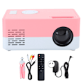 Pikkukuva 1 / 7: Mini kannettava projektori LED-kotiteatteri Videomediasoitin Projektori telineellä 100-240V Valkoinen Vaaleanpunainen AU-pistoke