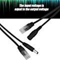 Miniatyrbillede 3 af 7: Power Over Ethernet Vandtæt 12V Gennemgående POE Injektor Splitter Adapter Kabel (Sort)