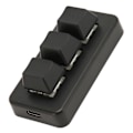 Miniatyrbilde 6 av 7: 3-tasters mini tastatur 3-modus USB trådløs 2.4G Bluetooth HID programmering blå bryter mini makro mekanisk tastatur