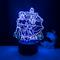 Miniatyrbild 3 av 6: JUSTUP 3D Illusion Lamp Anime JoJo's Bizarre Adventure  Nattlampa med fjärrkontroll för sovrumsdekorativa pojkar flickor födelsedag jul -- Mönster