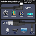 Miniatyrbilde 2 av 7: 2-i-1 Quest (Oculus) Link Virtual Reality Headset-kabel for Quest 2 og Quest - 16FT (5M) - PC VR
